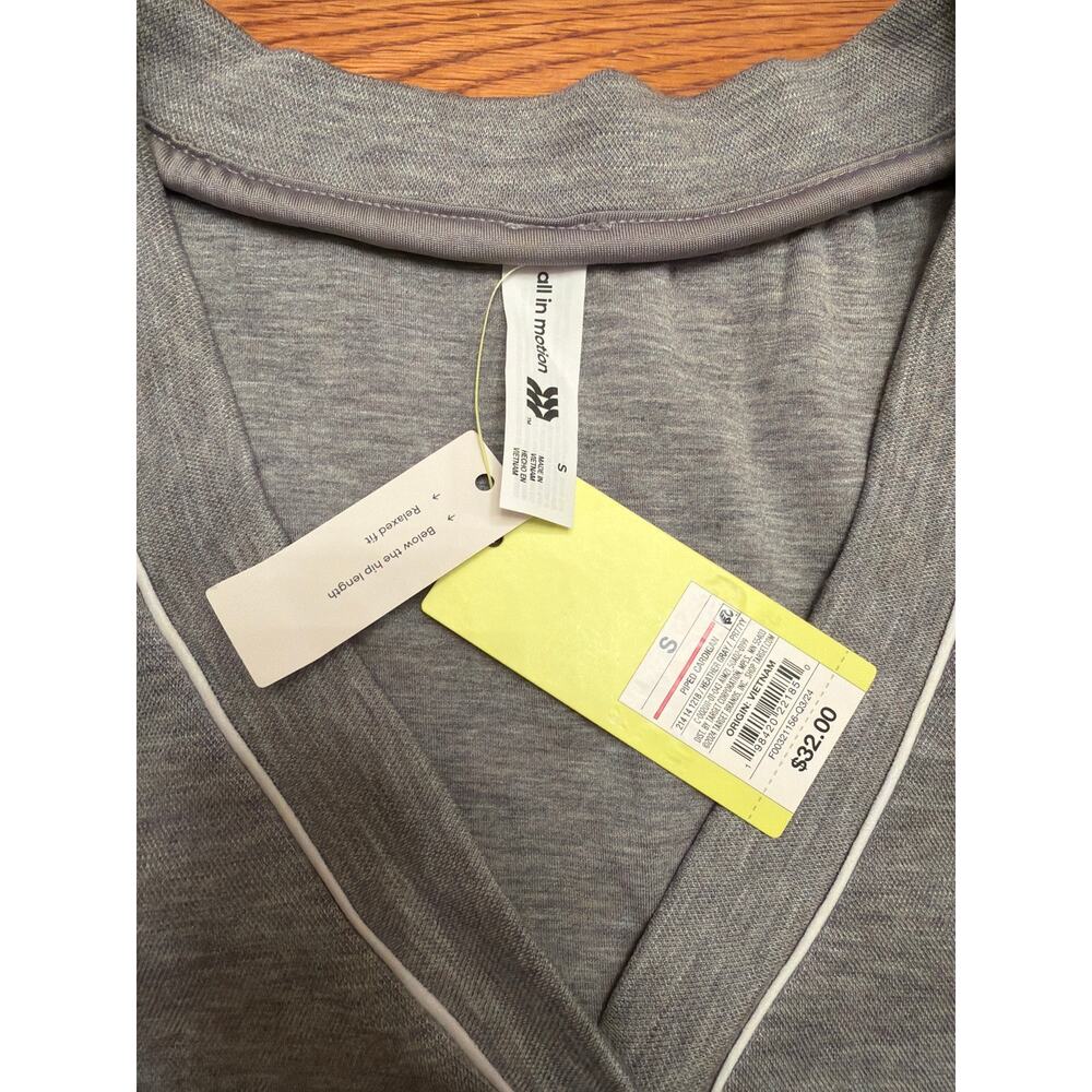All in Motion Women's Piped Button-Up Cardigan - Heather Gray - Size Small - NWT - Picture 2 of 7